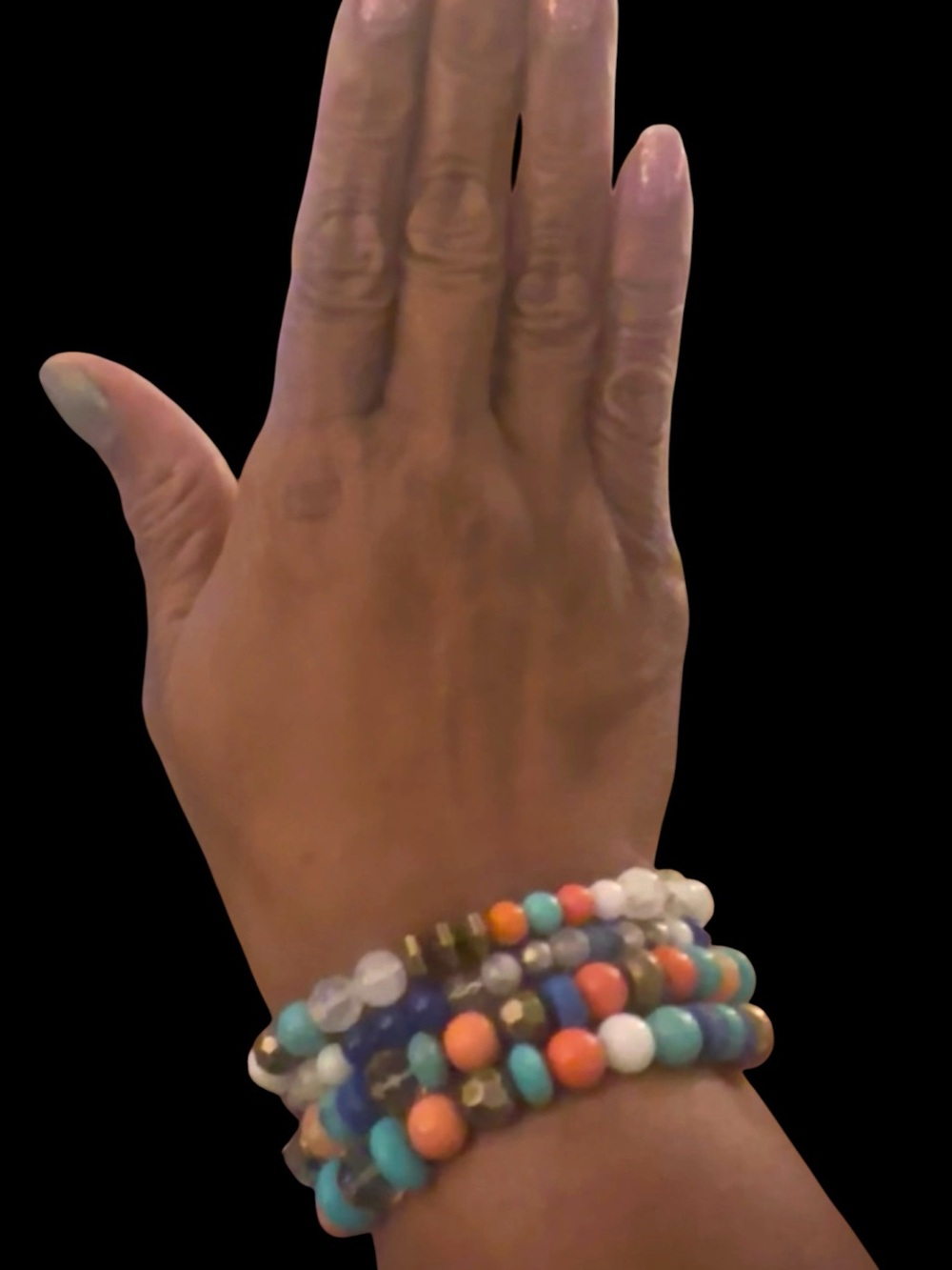 Colorful Stretch Bracelet Stack - Multicolor - Picture 2 of 4